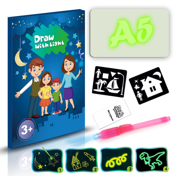 Educational Toy Drawing Pad 3D Magic 8 Light Effects Puzzle Board Sketchpad - Complete Home USA