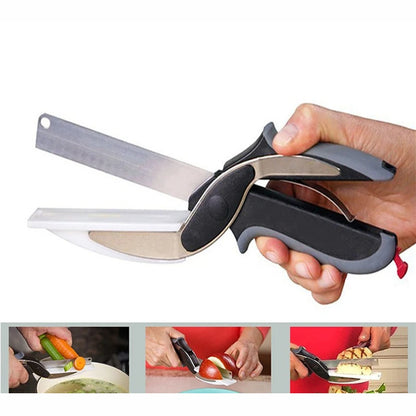 2-in-1 Kitchen Scissors: Chop & Slice with Ease! - Complete Home USA