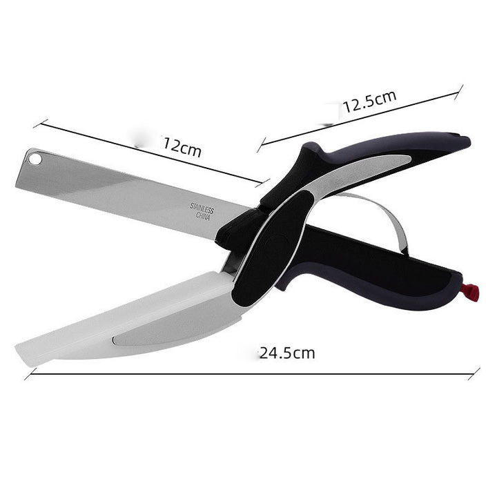 2-in-1 Kitchen Scissors: Chop & Slice with Ease! - Complete Home USA