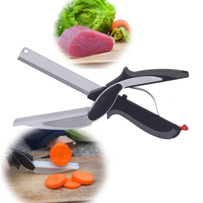 2-in-1 Kitchen Scissors: Chop & Slice with Ease! - Complete Home USA