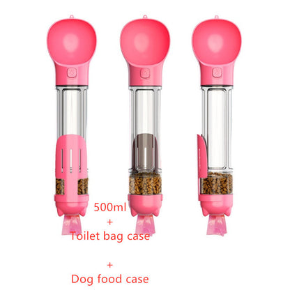 Pet Water Bottle Feeder Bowl Garbage Bag Storage Portable Pet Outdoor Travel 3 In 1 Dog Water Bottle - Complete Home USA