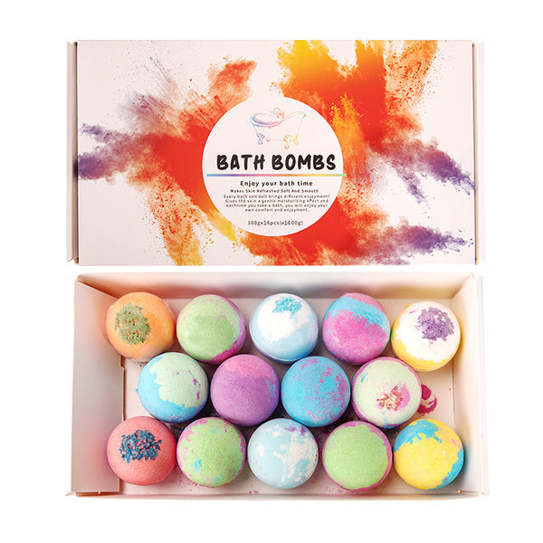 Collectible 14 piece bath bomb set - salt based natural fragrance