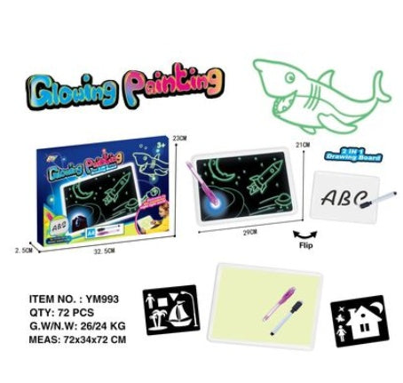 Educational Toy Drawing Pad 3D Magic 8 Light Effects Puzzle Board Sketchpad - Complete Home USA