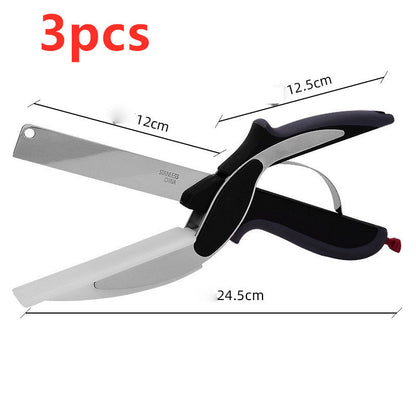 2-in-1 Kitchen Scissors: Chop & Slice with Ease! - Complete Home USA