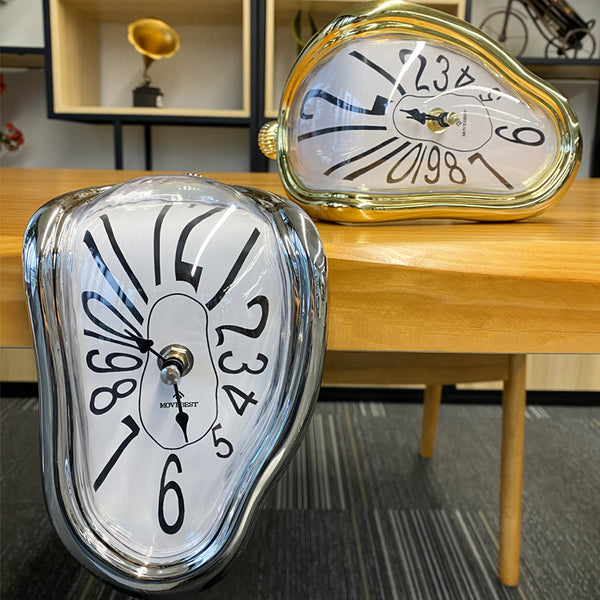 Surreal Melting Wall Clock – Distorted Design Inspired by Salvador Dali for Home and Garden Decor