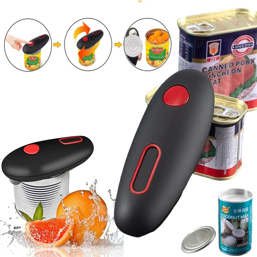 Electric Can Opener Automatic Jar Bottle Can Machine One Touch Portable Kitchen Hand Free Opening Opener Tool Gadgets - Complete Home USA