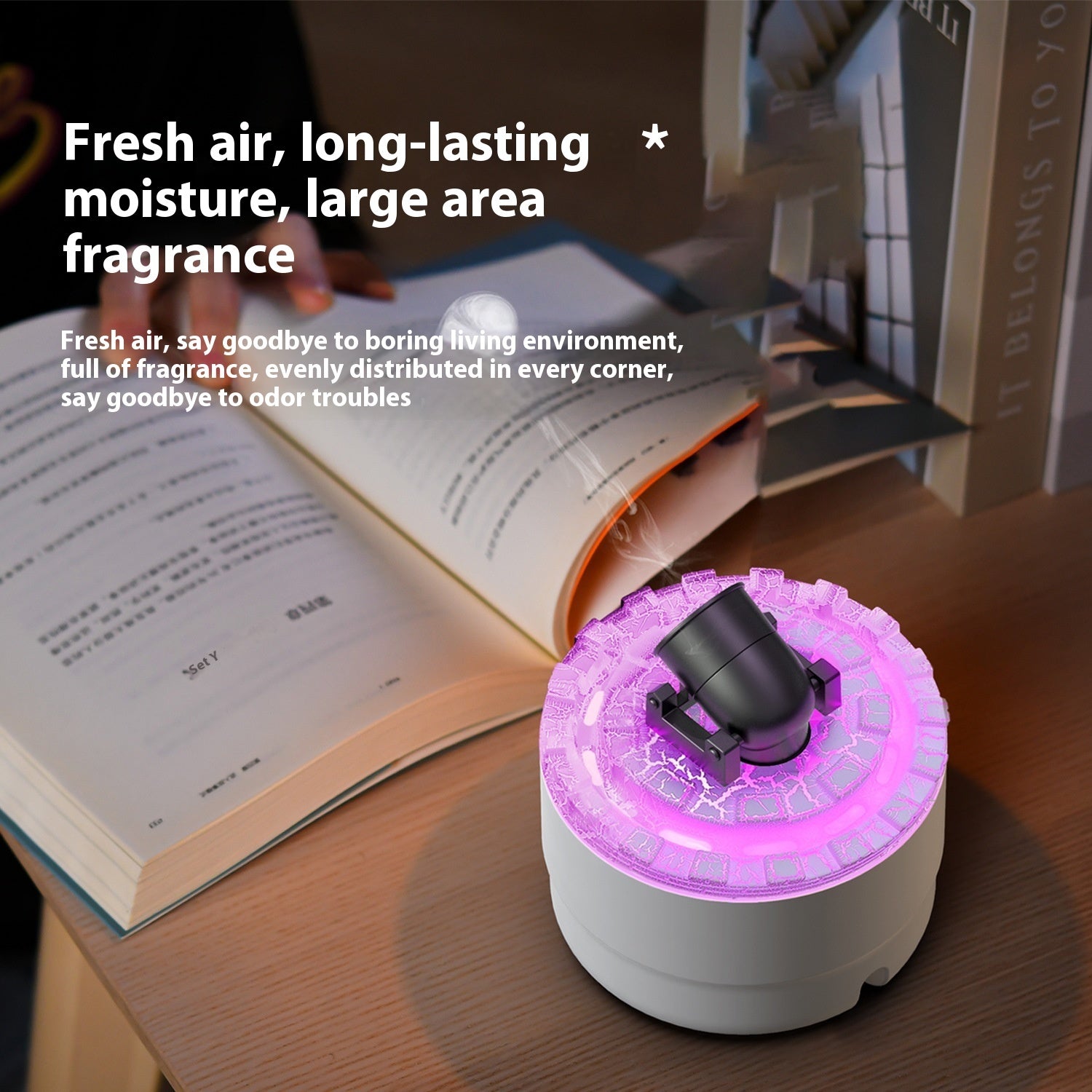 Battery Aroma Diffuser Convenient Home Bedroom Colorful Flame Ambience Light Large Spray Humidifier - Complete Home USA