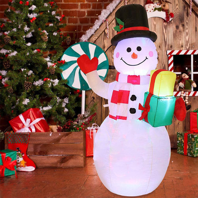 Christmas LED Lights Glowing Santa Tree Snowman Inflatable Doll Outdoor Yard Garden Decor - Complete Home USA