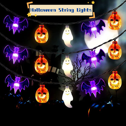 LED Halloween Pumpkin Spider Bat Skull String Light Lamp Home Garden Party Outdoor Halloween Decoration Lantern Light - Complete Home USA