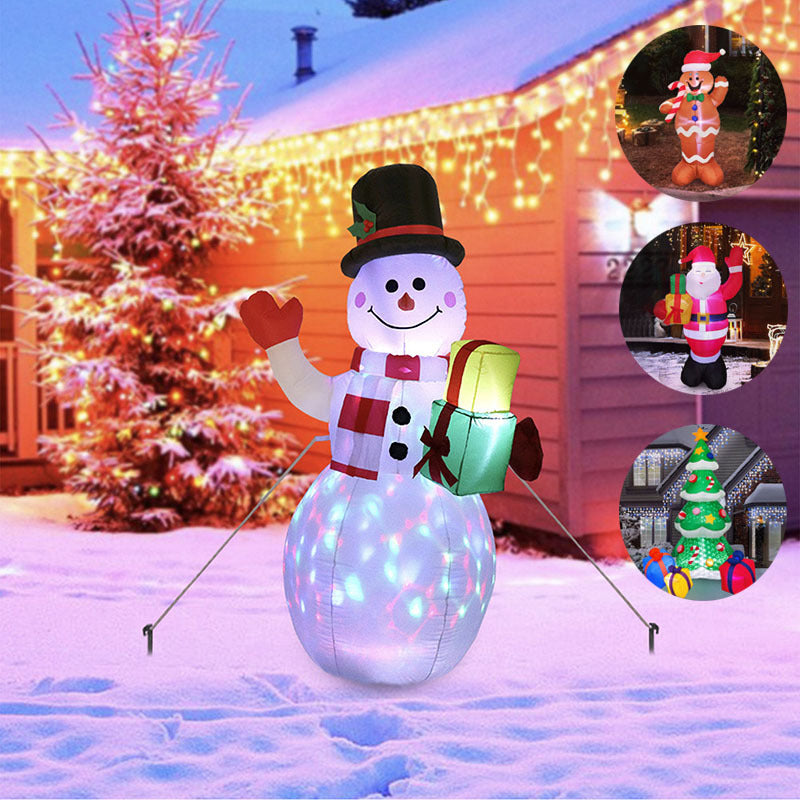 Christmas LED Lights Glowing Santa Tree Snowman Inflatable Doll Outdoor Yard Garden Decor - Complete Home USA