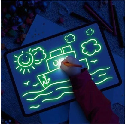 Educational Toy Drawing Pad 3D Magic 8 Light Effects Puzzle Board Sketchpad - Complete Home USA