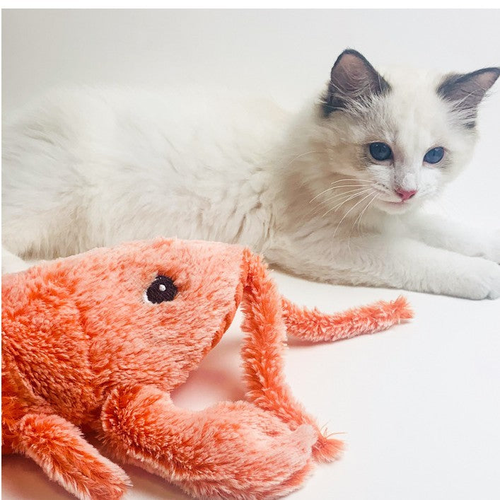 Pet Toys Electric Jumping Shrimp USB Charging Simulation Lobster Funny Cat Plush Pets Toy - Complete Home USA