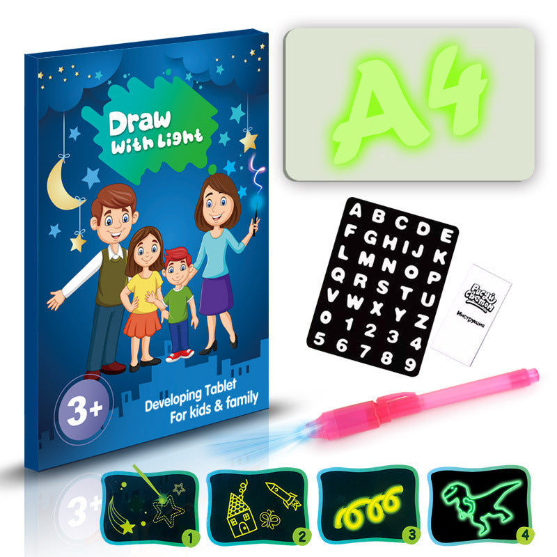 Educational Toy Drawing Pad 3D Magic 8 Light Effects Puzzle Board Sketchpad - Complete Home USA