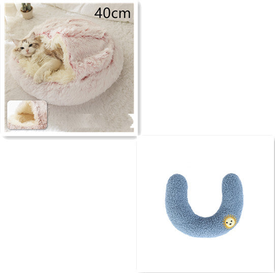 2 In 1 Dog And Cat Bed Pet Winter Bed Round Plush Warm Bed House Soft Long Plush Pets Bed Pet Products - Complete Home USA