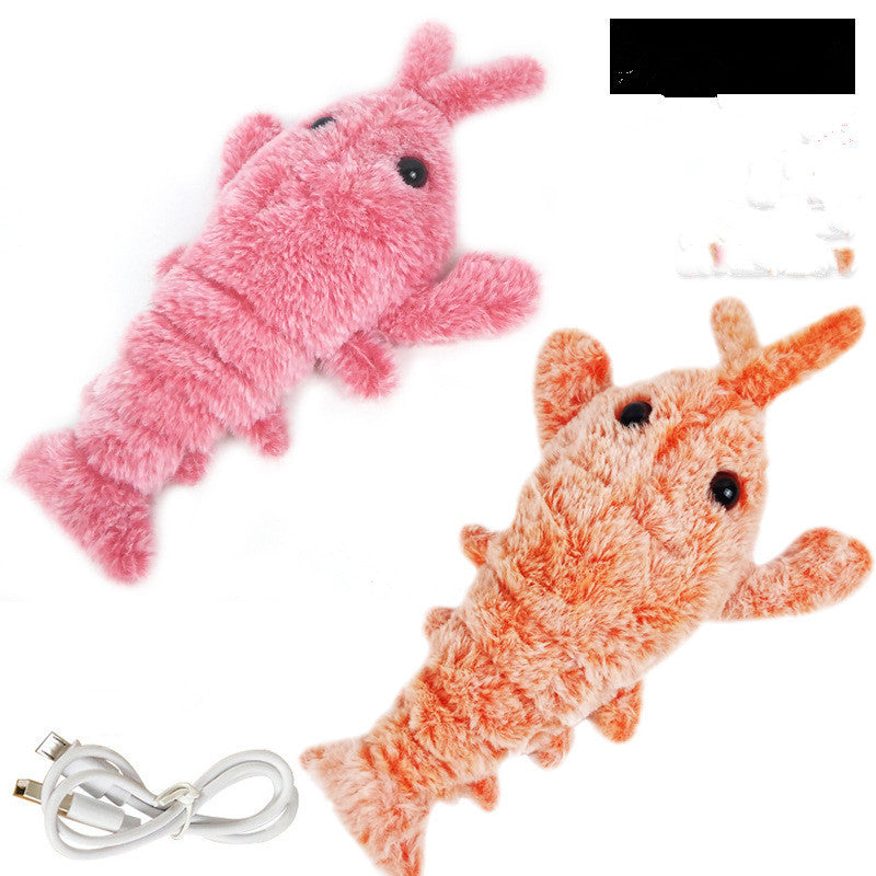 Pet Toys Electric Jumping Shrimp USB Charging Simulation Lobster Funny Cat Plush Pets Toy - Complete Home USA