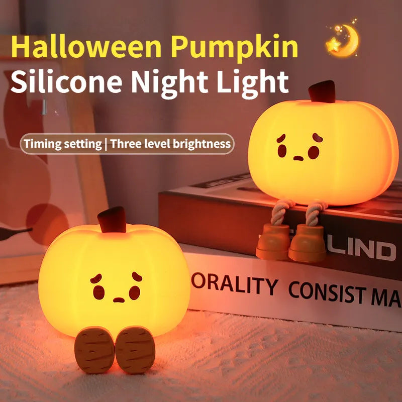 Home Decor Halloween Pumpkin Night Light Cute Soft Silicone Lamp Touch  Dimmable Rechargeable Bedside Decor Light Kids Gifts Halloween Decorations - Complete Home USA