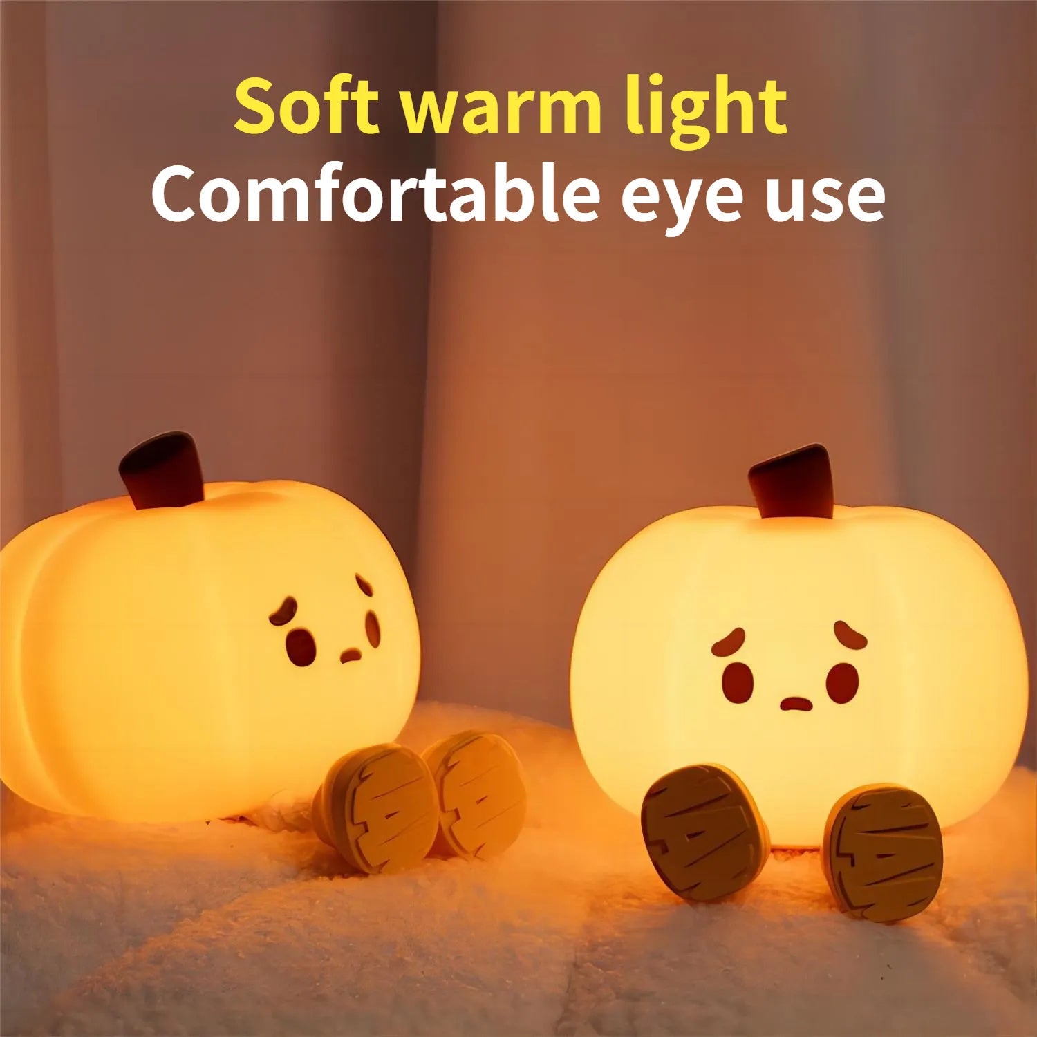 Home Decor Halloween Pumpkin Night Light Cute Soft Silicone Lamp Touch  Dimmable Rechargeable Bedside Decor Light Kids Gifts Halloween Decorations - Complete Home USA