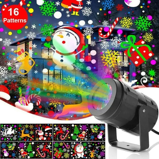 Christmas Party Lights Snowflake Projector Light Led Stage Light Rotating Xmas Pattern Outdoor Holiday Lighting Garden Christmas Decor - Complete Home USA