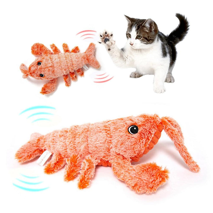 Pet Toys Electric Jumping Shrimp USB Charging Simulation Lobster Funny Cat Plush Pets Toy - Complete Home USA